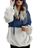 Winter Warm Casual Double Fuzzy 1/4 Zip Sweatshirt Faux Fleece Pocket Long Sleeve Oversize Sherpa Pullover Hoodies Coat Outwear
