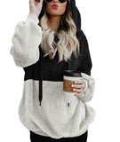 Winter Warm Casual Double Fuzzy 1/4 Zip Sweatshirt Faux Fleece Pocket Long Sleeve Oversize Sherpa Pullover Hoodies Coat Outwear
