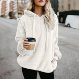 Winter Warm Casual Double Fuzzy 1/4 Zip Sweatshirt Faux Fleece Pocket Long Sleeve Oversize Sherpa Pullover Hoodies Coat Outwear