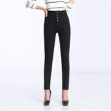 Womens Winter Jeans High Waist Skinny Pants Fleece Lined Elastic Waist Jeggings Casual Plus Size Jeans For Women Warm Jeans
