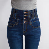 Womens Winter Jeans High Waist Skinny Pants Fleece Lined Elastic Waist Jeggings Casual Plus Size Jeans For Women Warm Jeans