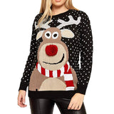 christmas sweater Women Christmas Deer Warm Knitted Long Sleeve Sweater Jumper Top Blouse winter coat women Free Shipping