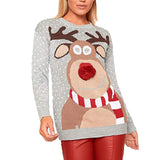 christmas sweater Women Christmas Deer Warm Knitted Long Sleeve Sweater Jumper Top Blouse winter coat women Free Shipping