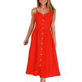 2019 Sexy Backless Floral Print Beach Summer Sexy Dress Casual Strap Button V Neck Red White Black Midi Dresses Sundress Female