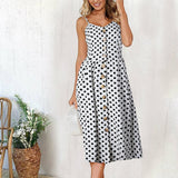 2019 Sexy Backless Floral Print Beach Summer Sexy Dress Casual Strap Button V Neck Red White Black Midi Dresses Sundress Female