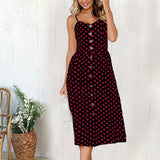 2019 Sexy Backless Floral Print Beach Summer Sexy Dress Casual Strap Button V Neck Red White Black Midi Dresses Sundress Female