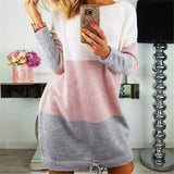 Oversized Women Long Sleeve Knit Cardigan Jumper Tops Loose Casual Sweater Dress