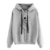 Oulylan Women Hoodies Casual Print Solid Loose Drawstring Sweatshirt Ladies Long Sleeve Hooded Autumn Female Pullover