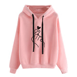 Oulylan Women Hoodies Casual Print Solid Loose Drawstring Sweatshirt Ladies Long Sleeve Hooded Autumn Female Pullover