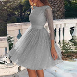 2020 Spring sweet Lace Party Dress Women Sexy Hollow Out Backless A-Line Princess Dress Ladies Summer High Waist Mini Dresses