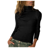 Womail Women's Knitted Sweater Autumn High Neck Turtleneck Female Solid Long Sleeves Jumper Top Pullover Sweater Korean Knit top