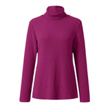 Womail Women's Knitted Sweater Autumn High Neck Turtleneck Female Solid Long Sleeves Jumper Top Pullover Sweater Korean Knit top