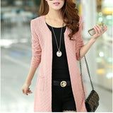 Women Solid Sweater Long Cardigan  Female Sweaters Free Shipping Fashion Summer Style Long Sleeve Thin Knitted Cardigan