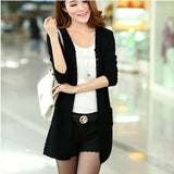 Women Solid Sweater Long Cardigan  Female Sweaters Free Shipping Fashion Summer Style Long Sleeve Thin Knitted Cardigan