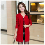 Women Solid Sweater Long Cardigan  Female Sweaters Free Shipping Fashion Summer Style Long Sleeve Thin Knitted Cardigan
