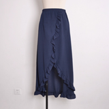 Style Maxi Solid Ruffles Long Skirts Women Summer 2020 Casual Skirts Fashion Waist Sexy Split Size Cool Loose Plus High New Skir