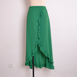 Style Maxi Solid Ruffles Long Skirts Women Summer 2020 Casual Skirts Fashion Waist Sexy Split Size Cool Loose Plus High New Skir
