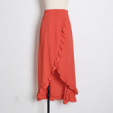 Style Maxi Solid Ruffles Long Skirts Women Summer 2020 Casual Skirts Fashion Waist Sexy Split Size Cool Loose Plus High New Skir