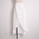 Style Maxi Solid Ruffles Long Skirts Women Summer 2020 Casual Skirts Fashion Waist Sexy Split Size Cool Loose Plus High New Skir