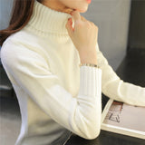 Sweters Women  Autumn Winter Thick Women Pullover Sweaters Turtleneck Long Sleeve Solid Sexy Slim Knitted Sweater Pull Femme
