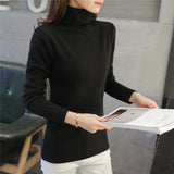 Sweters Women  Autumn Winter Thick Women Pullover Sweaters Turtleneck Long Sleeve Solid Sexy Slim Knitted Sweater Pull Femme