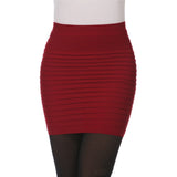 New Women Mini Pleated Elastic Short Skirt Pencil Skirt Bodycon Slim Skirt Seamless Tight Fitted Skirt